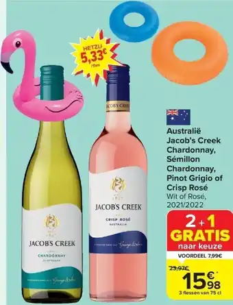 Carrefour Australië jacob’s creek chardonnay aanbieding