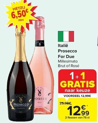 Carrefour Italië prosecco for due aanbieding