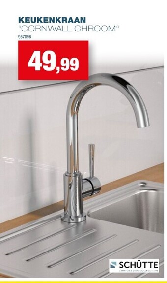 Hubo Keukenkraan “cornwall chroom“ aanbieding