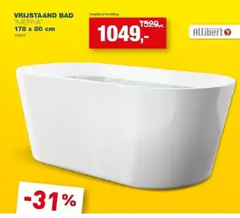 Hubo Vrijstaand bad “merya” 178 x 80 cm aanbieding
