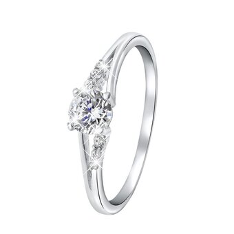 Bol.com Lucardi ringen - zilveren ring met zirkonia aanbieding