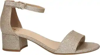 Bol.com Tamaris sandalen hak sandalen hak - goudkleur - maat 38 aanbieding