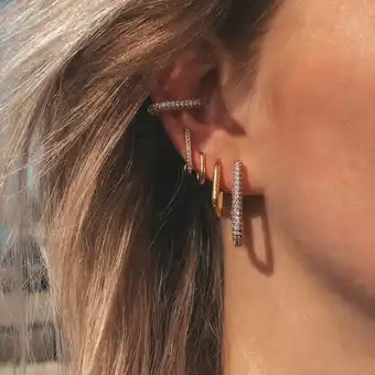 Jobo by jet - hope earrings - medium - gold - gouden oorbellen - grote ringen met diamanten