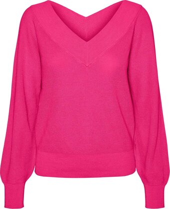 Bol.com Vero moda vmnewlexsun ls double v-nck blou ga rep2 dames trui - maat l aanbieding