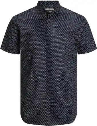 Bol.com Jack&jones jprblacardiff print shirt s/s heren overhemd - maat l aanbieding
