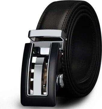 De jong - riem heren - riemen heren zwart - riemen heren automatische gesp - cadeau voor man - koe leer