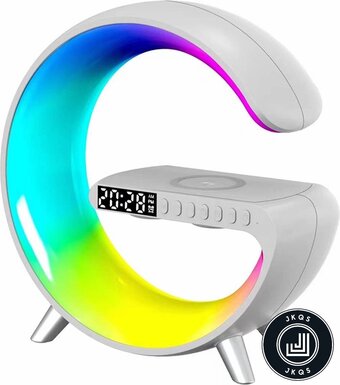 Bol.com Jkqs - wake up light - nachtlamp - wekkerradio - draadloze oplader - nachtlampje - google home aanbieding