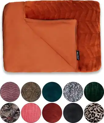Melli mello luxe plaid 130x170cm - roest terra - flanel fleece plaid voor bank, bed en decoratie - extra zacht en comfortabel