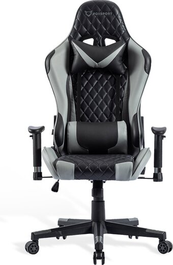 Bol.com K ikido - gamestoel - bureaustoel - gaming chair - nek - en rugkussen - verstelbare zithoogte - kantoor/thuis /gaming - zwart aanbieding