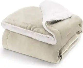 Blumtal fleece deken - sherpa - 220x240 - zand