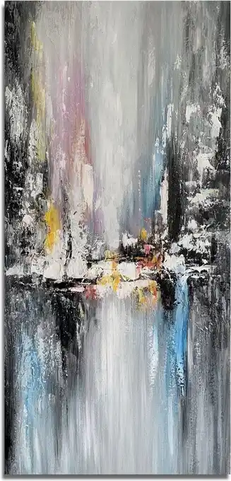 Schilderij abstract 60 x 120 - artello - handgeschilderd schilderij met signatuur - schilderijen woonkamer - wanddecoratie - 