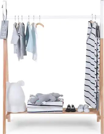 Childwood tipi kledingrek beuken naturel en wit clstipi