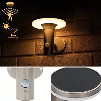 Bol.com Proventa solar led rvs wandlamp buiten met bewegingssensor - buitenlamp model justin aanbieding