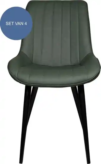 Bol.com 4 stuks quvio stoel timoteo van leer en metaal / eetkamerstoelen / woonkamerstoelen / stoel / zetels / keukenstoelen / stoel aanbieding