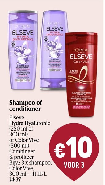 Delhaize Elseve Shampoo of conditioner aanbieding