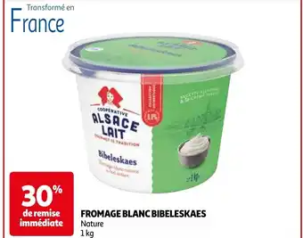 Auchan FROMAGE BLANC BIBELESKAES Nature 1 kg aanbieding