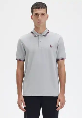 Bol.com Fred perry - polo m6000 grijs - slim-fit - heren poloshirt maat l aanbieding