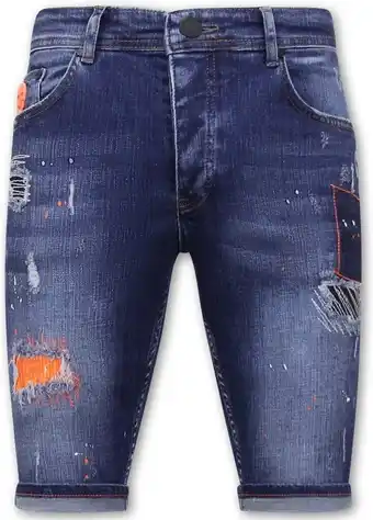 Bol.com Denim shorts heren slim fit - 1049 - blauw aanbieding