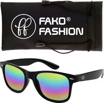 Bol.com Fako fashion® - zonnebril - zwart - spiegel regenboog aanbieding