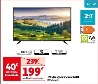 Auchan TV LED QILIVE Q43U231B aanbieding