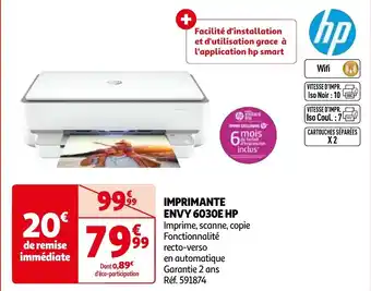 Auchan IMPRIMANTE ENVY 6030E HP aanbieding