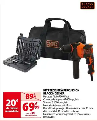KIT PERCEUSE À PERCUSSION BLACK & DECKER