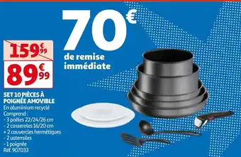 Auchan SET 10 PIÈCES À POIGNÉE AMOVIBLE aanbieding