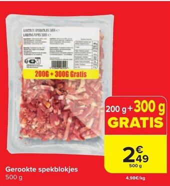 Carrefour Market Gerookte spekblokjes 500 g aanbieding
