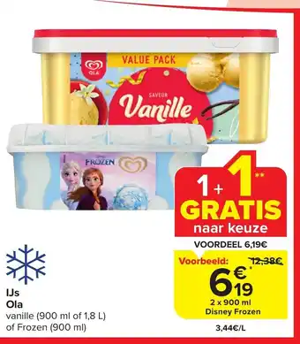 Carrefour Market IJs Ola 2 x 900 ml Disney Frozen aanbieding