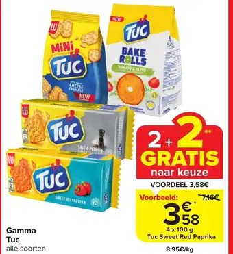 Carrefour Market Gamma Tuc 4 x 100g aanbieding