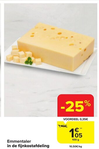 Emmentaler in de fijnkostafdeling 100g