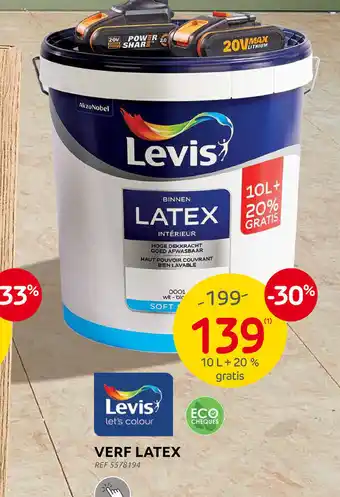 Brico Levis VERF LATEX 10 L + 20% gratis aanbieding