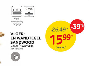 Brico VLOER- EN WANDTEGEL SANDWOOD aanbieding