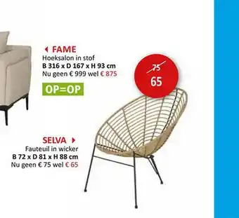 Weba Selva Fauteuil In Wicker aanbieding
