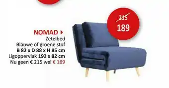 Weba Nomad Zetelbed aanbieding
