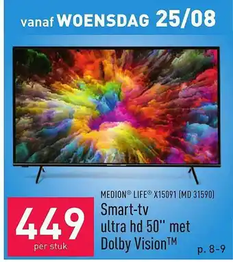 ALDI Medion Life X15091 Smart-tv Ultra Hd50 aanbieding