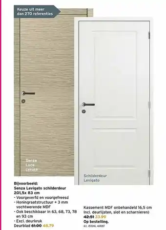 GAMMA Senza Levigato Schilderdeur 201,5x83 Cm aanbieding