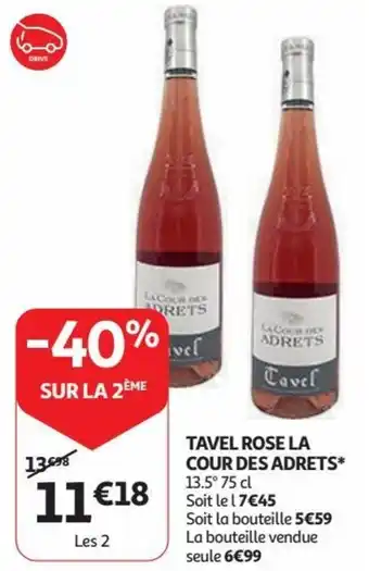 Auchan TAVEL ROSE LA COUR DES ADRETS* 75 cl aanbieding