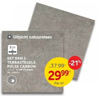Brico Set van 2 terrastegels pulse carbon aanbieding