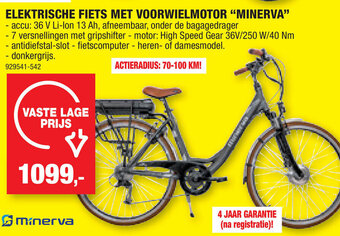 Hubo ELEKTRISCHE FIETS MET VOORWIELMOTOR "MINERVA" aanbieding