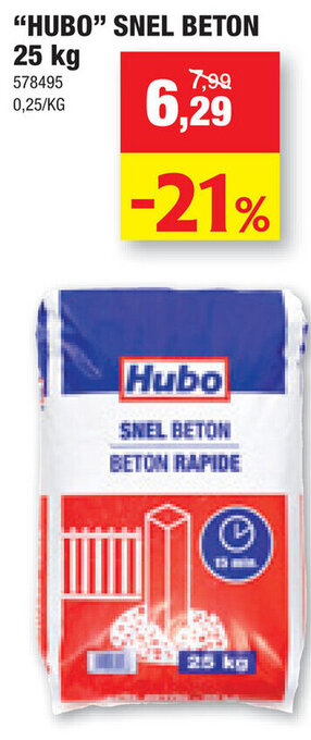 Hubo "HUBO" SNEL BETON 25 kg aanbieding