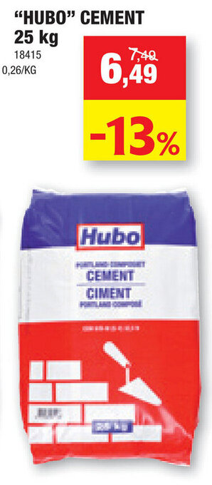 Hubo "HUBO" CEMENT 25 kg aanbieding