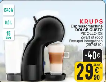 Cora KRUPS Espressomachine DOLCE GUSTO PICOLLO XS aanbieding
