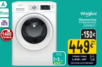 Cora Whirlpool Wasmachine FFB94WVEE (3260631) aanbieding