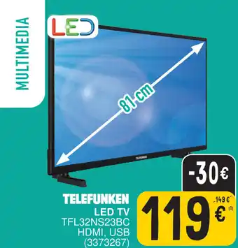 Cora TELEFUNKEN LED TV TFL32NS23BC HDMI, USB (3373267) aanbieding