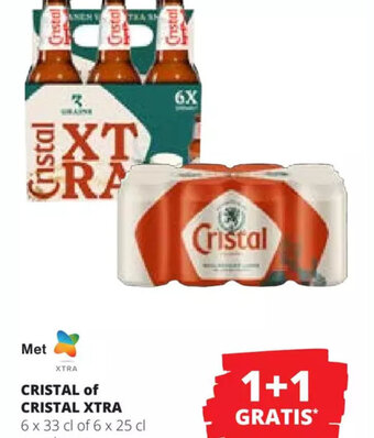 Spar Colruyt CRISTAL of CRISTAL XTRA 6 x 33 cl of 6 x 25 cl aanbieding