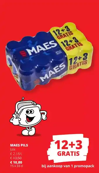Spar Colruyt MAES PILS blik € 2,18/L aanbieding