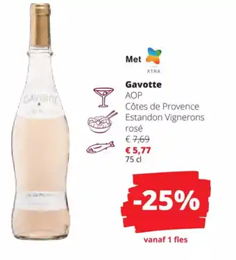 Spar Colruyt Gavotte AOP Côtes de Provence Estandon Vignerons rosé 75 cl aanbieding