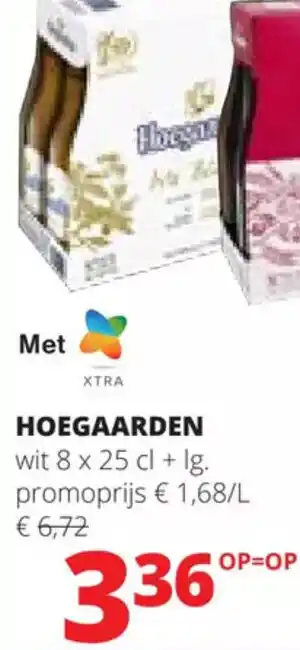 Spar Colruyt HOEGAARDEN wit 8 x 25 cl + lg. promoprijs € 1,68/L €6,7 aanbieding
