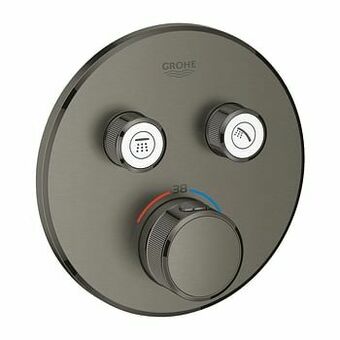 X2O Grohe Grohtherm Smartcontrol Round inbouw douchekraan thermostaat 2 functies Brushed Hard Graphite aanbieding